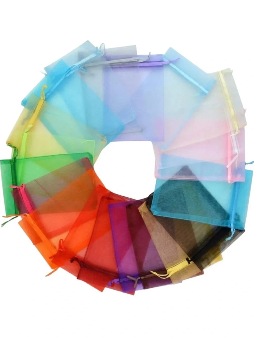 Colorful Organza Gift Bags - Assorted Multi-Color - Pack of 10